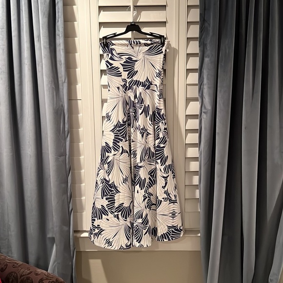 J. Crew strapless white and blue maxi dress Small - Picture 4 of 10